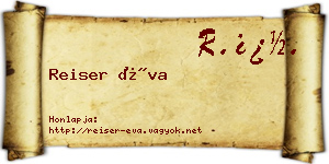 Reiser Éva névjegykártya